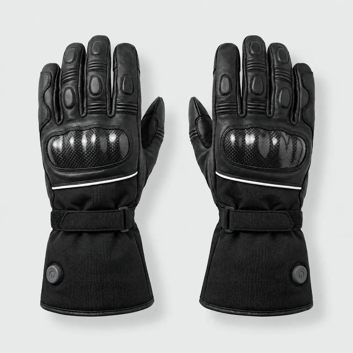 Alpenwarm beheizte Motorradhandschuhe aus Leder mit Knöchelschutz