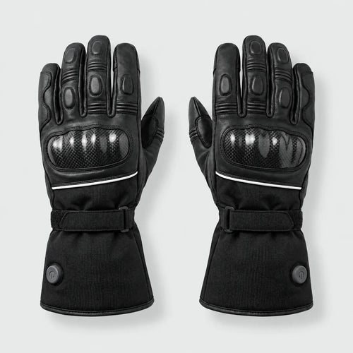 Alpenwarm beheizte Motorradhandschuhe aus Leder mit Knöchelschutz