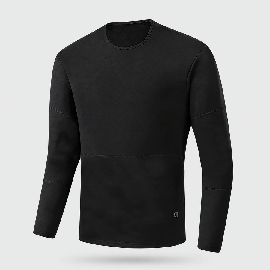 Alpenwarm beheiztes Thermo-Oberteil für Herren in Schwarz