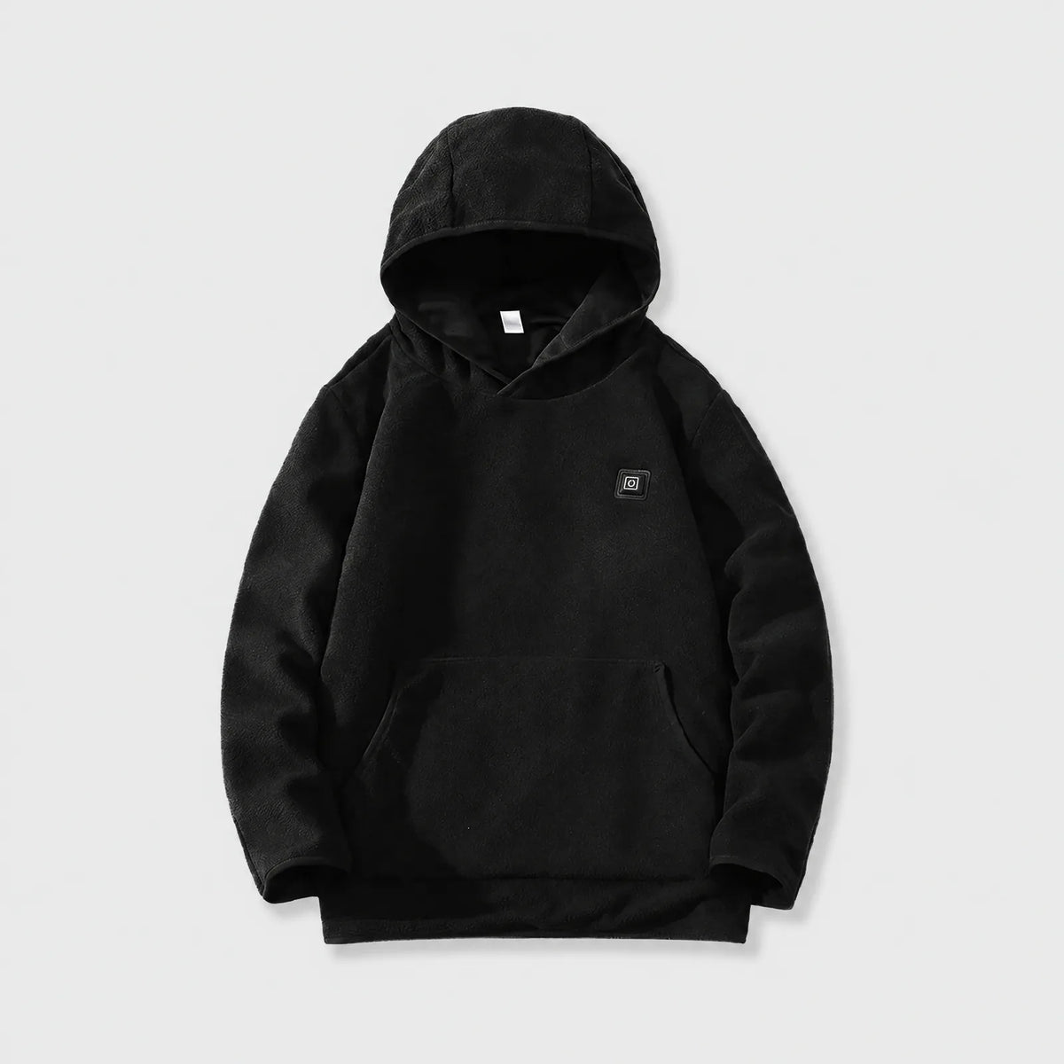 Alpenwarm beheizter Hoodie in Schwarz, Vorderansicht