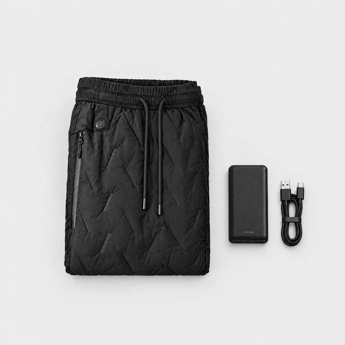 Lieferumfang: beheizte Winterhose und Powerbank 5.000 mAh mit Kabel