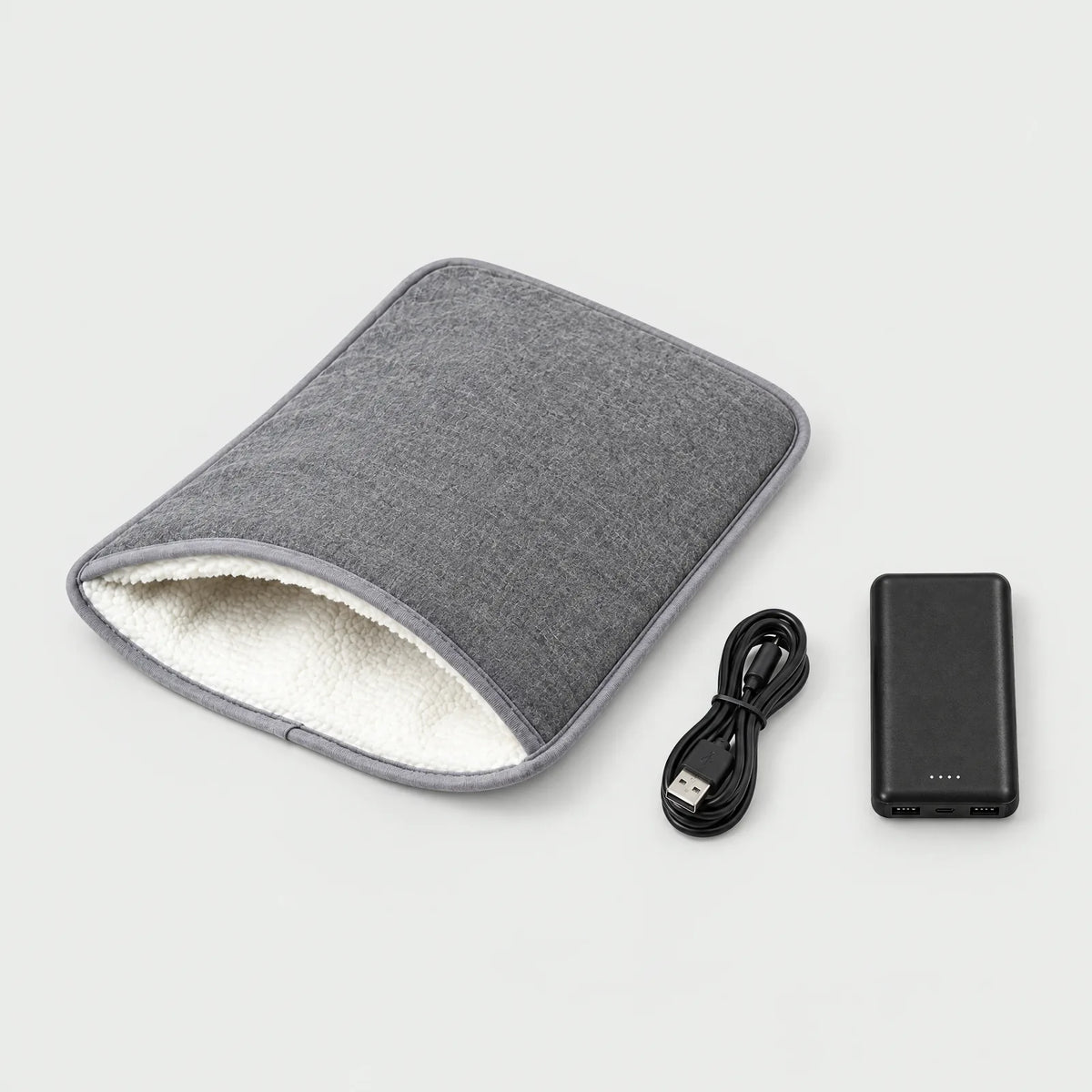 Lieferumfang: USB-Fußwärmer und Powerbank 5.000 mAh